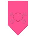 Unconditional Love Heart Crossbone Rhinestone Bandana Bright Pink Small UN759738